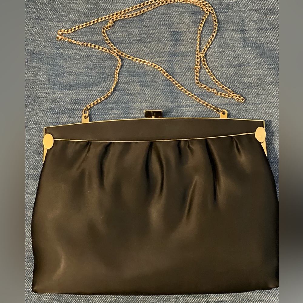 Mardone women’s black evening bag/clutch. One pocket inside. Shoulder strap